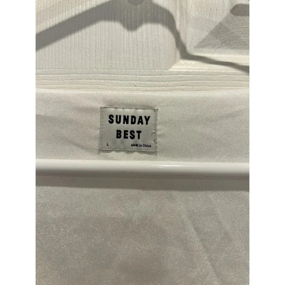 Aritzia‎ Sunday Best Jinx White Gold Women’s Size Large Babydoll Dress - Picture 3 of 8